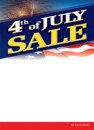 Seasonal Slotted Sale Tags 5in x 7in 4th of July Sale fireworks flag