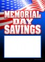 Slotted Sale Tags 5in x 7in Memorial Day Savings flag Patriotic