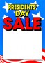 Patriotic Sale Tags 5in x 7in Presidents, Day Sale (100 tags)
