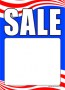 T50STP Sale Sign Tags Patiotic Sale 5"x7" Slotted and punched 