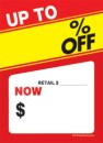Slotted Sale Tags 5in x 7in Up To % Off Retail$ Now$