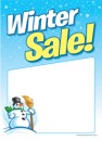 Seasonal Slotted Sale Tags 5in x 7in Winter Sale (snowman)