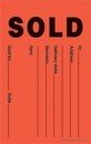 Slotted Sold Tag 3 1/2in x 5 1/2in Fluorescent Red/Orange