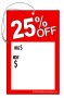 Elastic String Tag 3 1/2" x 5 1/2" 25% Percent Off Business Store Signage