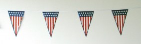 Patriotic 60' String Pennant US Flag Design