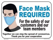 CDC Guideline Window Stickers | 9" x 12" | (2 pack) Face mask Required | Covid-19 Coronavirus