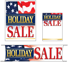 Retail Promotional Sign Mini Small and Large Kits 4 piece Holiday Sale flag