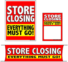 18"w x 24"h Store Closing Huge Sale Retail Display Sign 