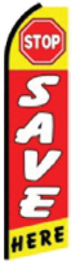 Feather Flag Banner 11.5' Stop Save Here