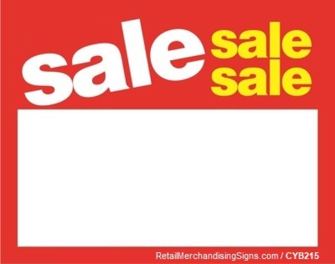 CYB215 Sale Sign Price Card Tag 5 1/2 CYB215 Sale Sign Price Card Tag 5 1/2